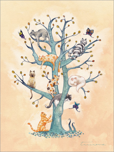Poster The Tree of Cat Life