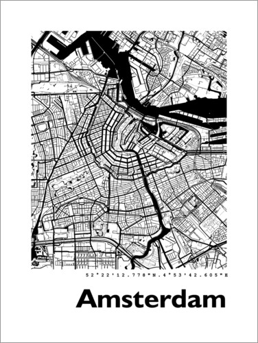 Poster Map of Amsterdam