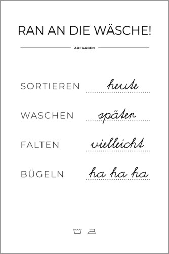 Poster Washing Plan (German)