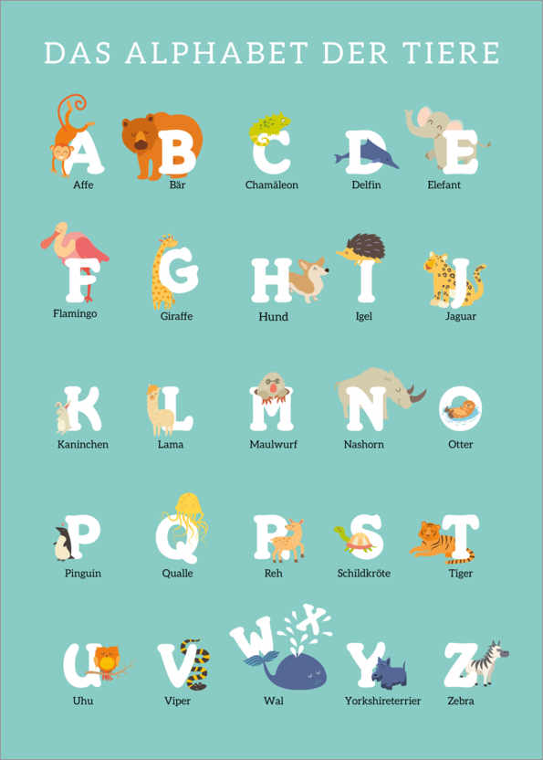 Poster Animal Alphabet (german)