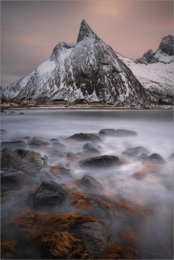Poster Sunset at Ersfjord on Senja Island