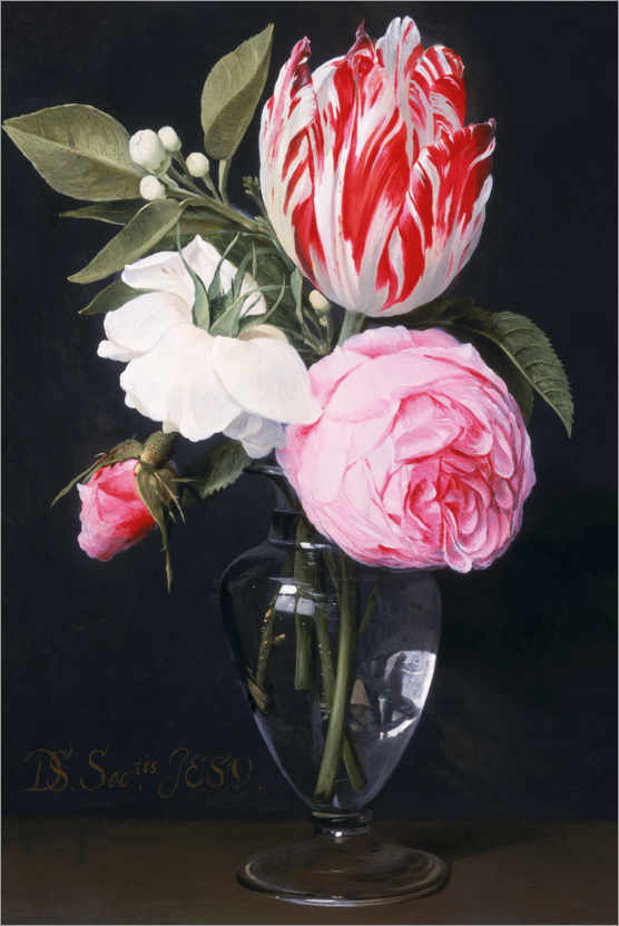 Poster Flowers in a glass vase