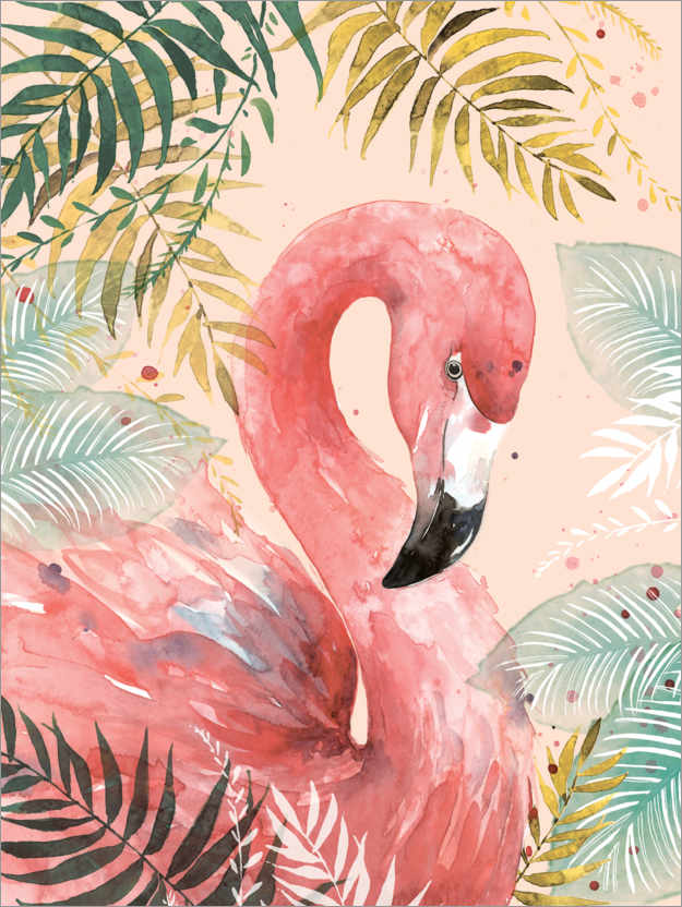 Poster Flamingo in the jungle