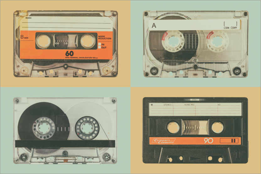Poster Retro styled audio compact cassettes