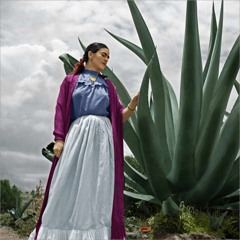 Poster Frida Kahlo in the garden