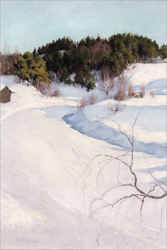 Poster Winter landscape from Myllykylä