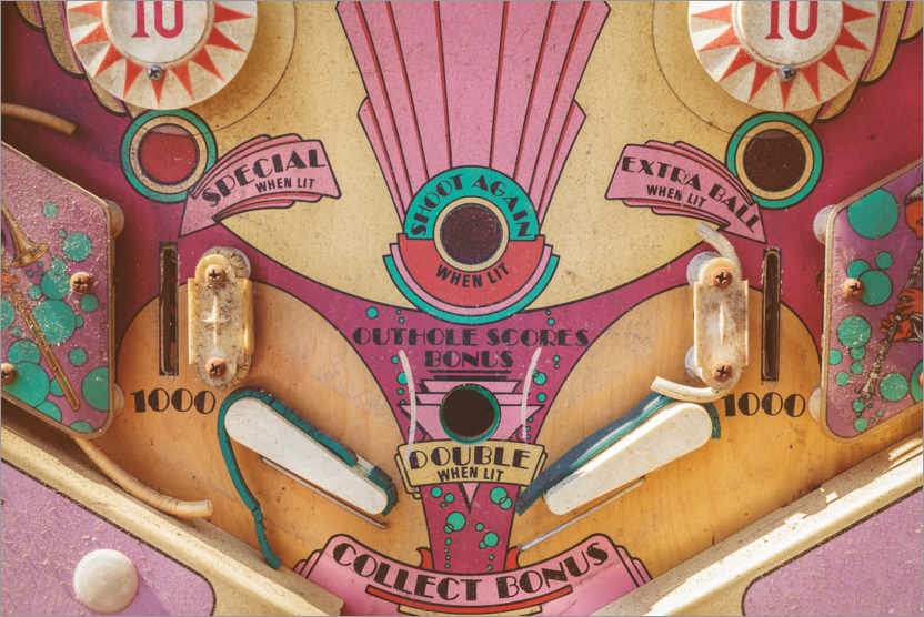 Poster Vintage Pinball Machine