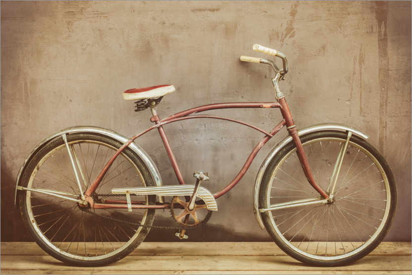 Poster Rusted beach cruiser bike
