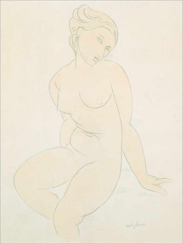 Poster Seated female nude