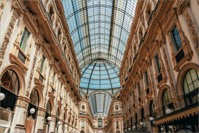 Poster Galleria Vittorio Emanuele II in Milan, Italy