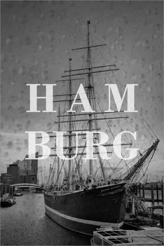 Poster Cities in the rain: Hamburg