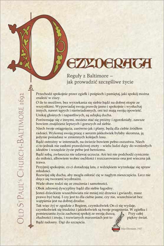 Poster Desiderata (Polish) I