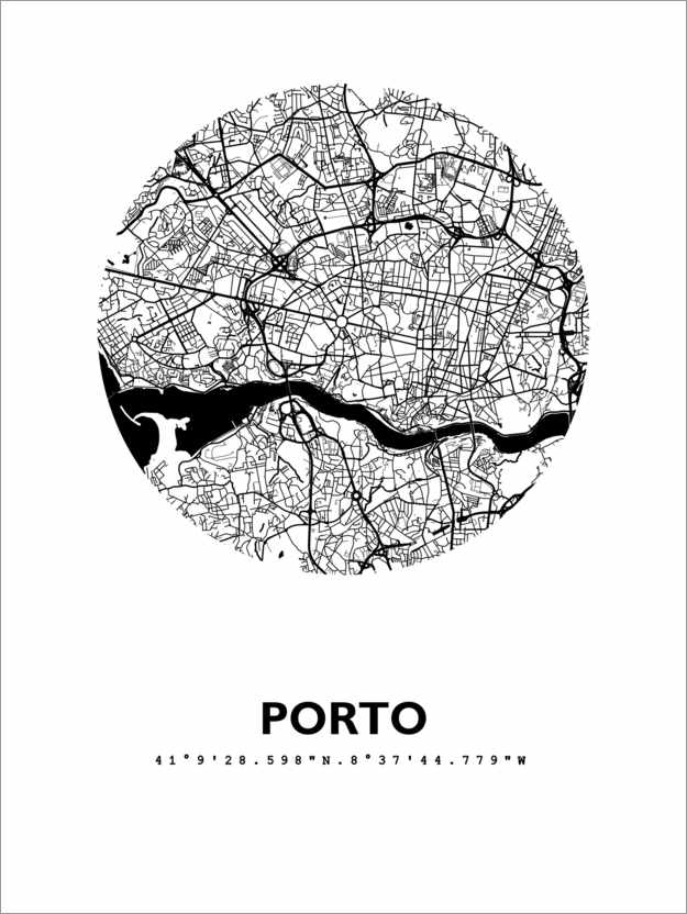 Poster Porto city map