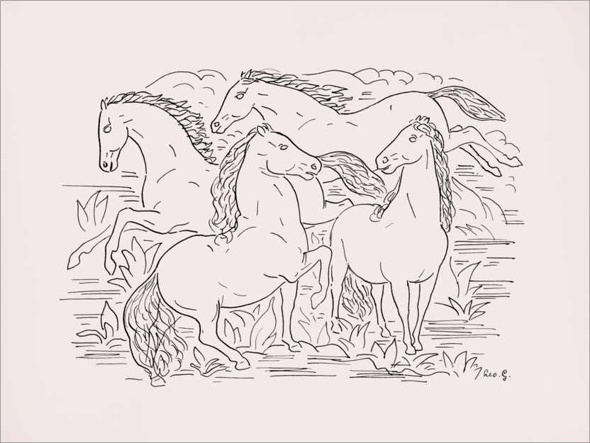 Poster Four horse design