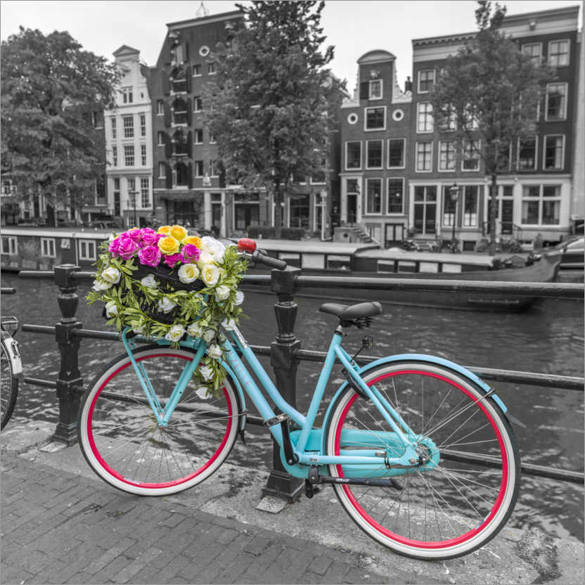 Poster Amsterdam canal bicycle I
