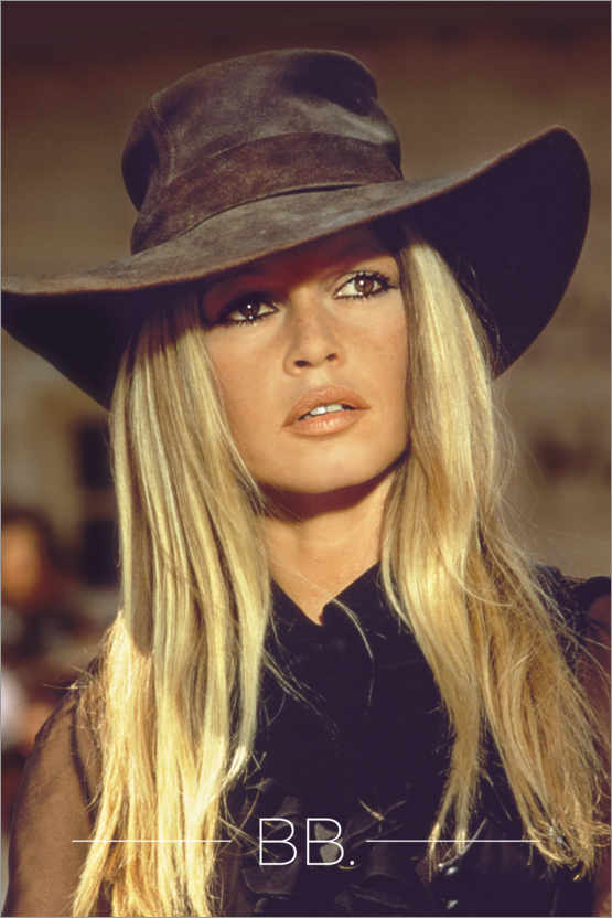 Poster Brigitte Bardot with a cowboy hat