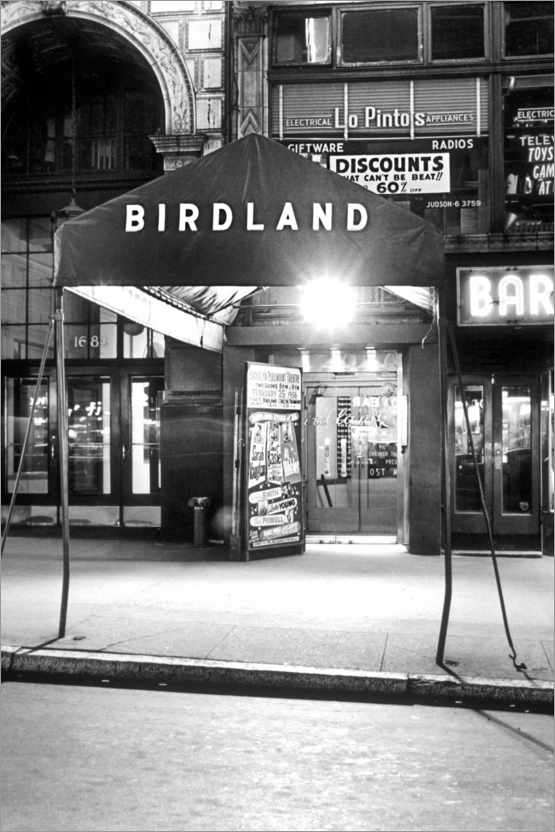 Poster Entrance of Birdland Nightclub, jazz Club in New York, 1949-1965
