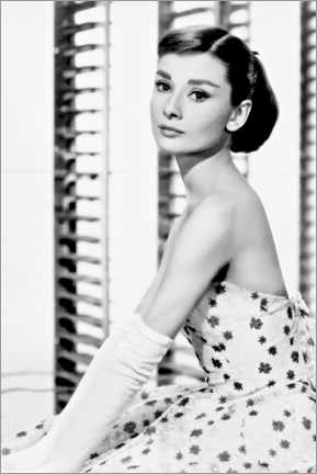 Poster  Audrey Hepburn in flower dress - Celebrity Collection