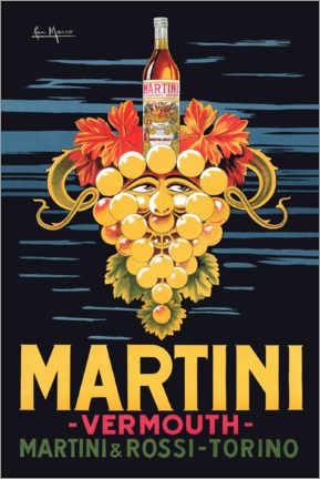 Wood print  Martini Advertising Poster - Vintage Advertising Collection
