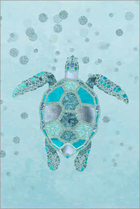 Wall sticker  Blue turtle - Andrea Haase