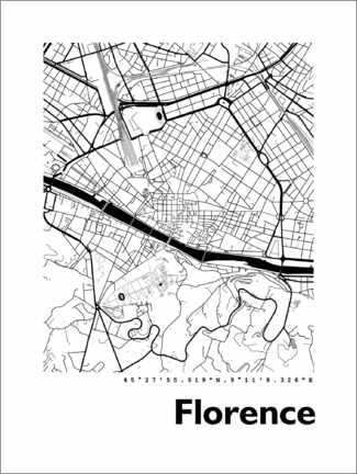 Poster Florence city map
