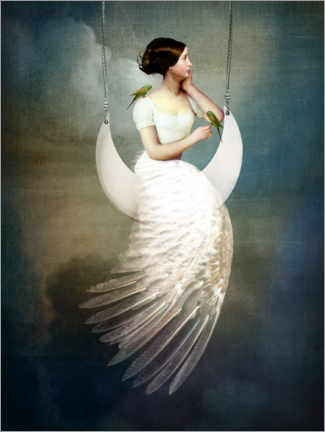 Wood print  To the Moon and Back - Catrin Welz-Stein