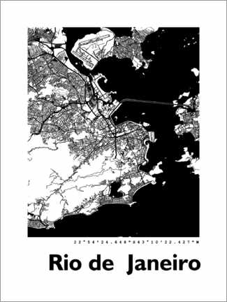 Canvas print  City map of Rio de Janeiro - 44spaces