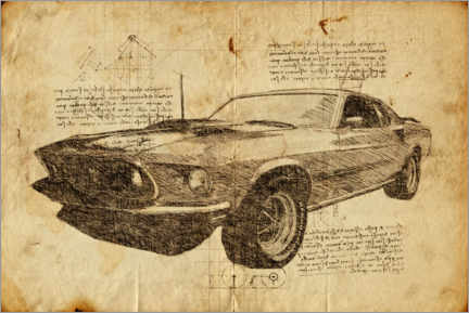 Gallery print  Vintage Mustang II - Durro Art