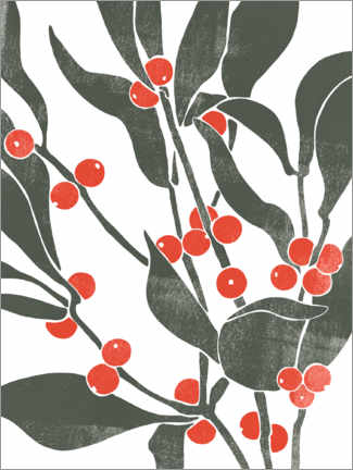 Aluminium print  Branch of berries II - Emma Scarvey