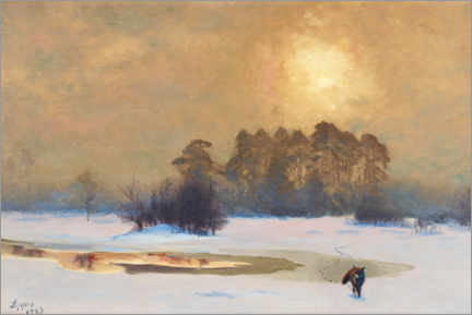 Poster Fox in the winter landscape