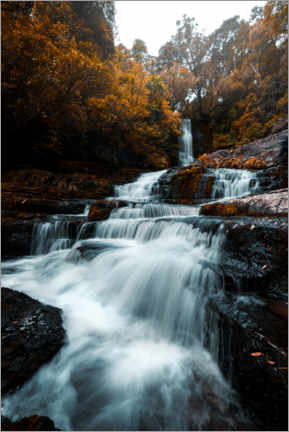 Poster Waterfall in the fall