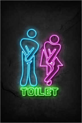 Wall sticker  Toilet neon - Durro Art