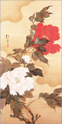 Poster Peonies in the wind
