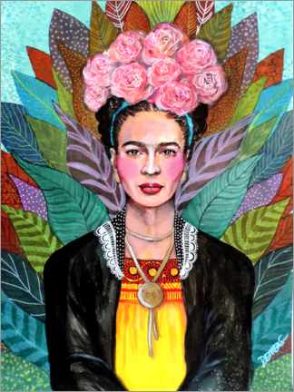 Wood print  Frida Kahlo - Freedom - Sylvie Demers