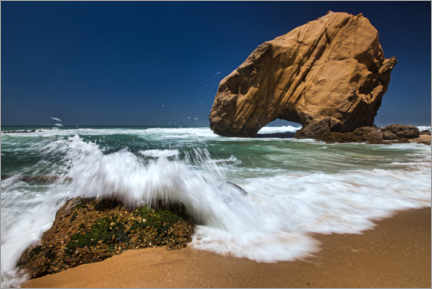 Wall sticker  Rocks in the sea on Santa Cruz beach in Portugal - Buellom
