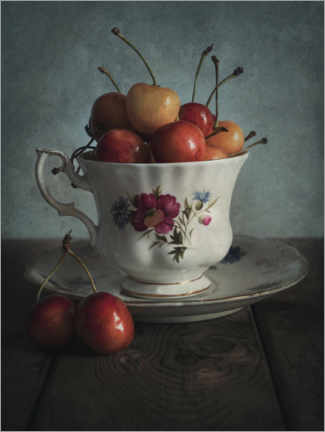 Poster Still life with fresh cherries