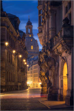 Poster  Florence on the Elbe with Augustusstrasse (Frauenkirche Dresden) - Dirk Wiemer