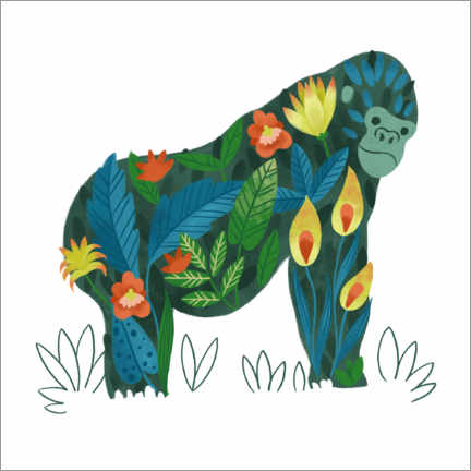 Canvas print  Endangered wildlife: gorilla - Leonora Camusso