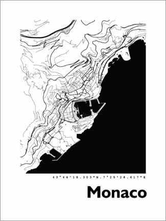 Poster Monaco city map