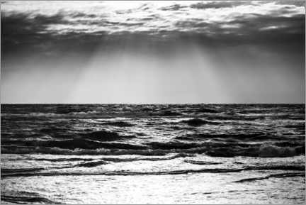 Poster View of the Baltic Sea, black and white