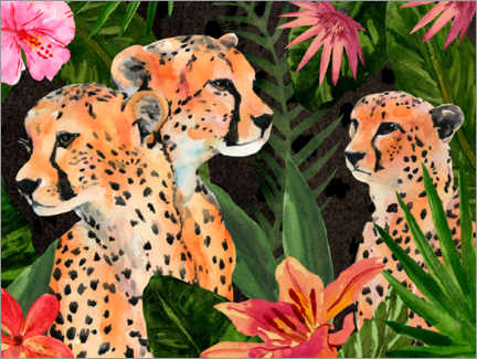 Wall sticker  Leopard bouquet - Annie Warren