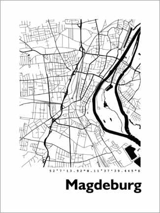 Poster Map of Magdeburg
