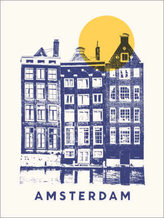 Canvas print  Houses in Amsterdam - Florent Bodart