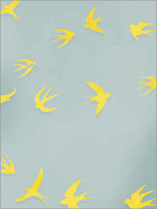 Poster Yellow swallows