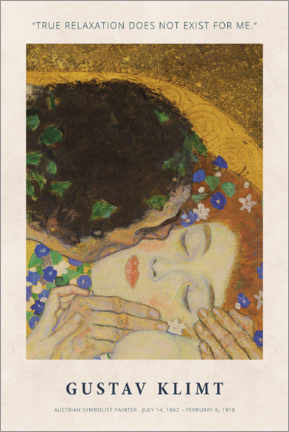 Wood print  Gustav Klimt - True relaxation - Gustav Klimt