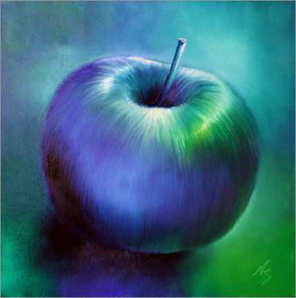Wood print  Blue apple - Annette Schmucker