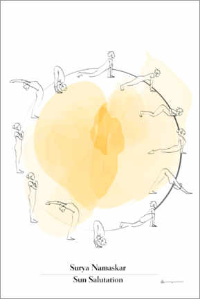 Poster  Suryanamskar - Sun Salutation I - Yoga In Art