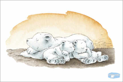 Canvas print  The little polar bear Lars is dreaming