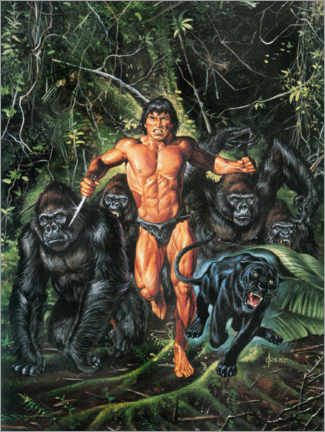 Poster  Tarzan and the gorillas - Joe Jusko