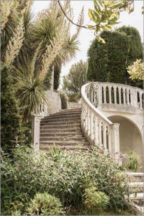 Poster French Vintage Garden Steps In The South Of France